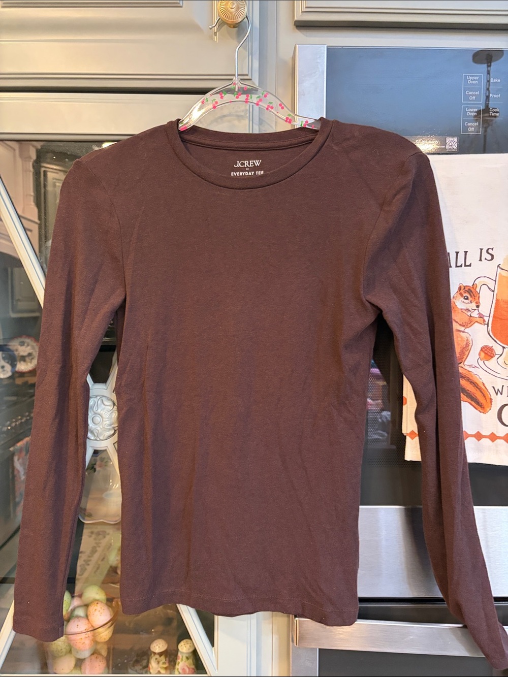 J. Crew Long-Sleeve Everyday Tee - Chocolate Brown XS